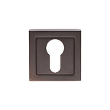 This is an image of Eurospec - Square Escutcheons - Matt Black available to order from T.H Wiggans Architectural Ironmongery in Kendal, quick delivery and discounted prices.