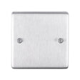 This is an image showing Eurolite Stainless Steel Single Blank Plate - Satin Stainless Steel (With Black Trim) sss1b available to order from T.H. Wiggans Ironmongery in Kendal, quick delivery and discounted prices.