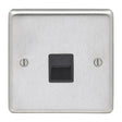 This is an image showing Eurolite Stainless Steel Telephone Master - Satin Stainless Steel (With Black Trim) sss1mb available to order from T.H. Wiggans Ironmongery in Kendal, quick delivery and discounted prices.