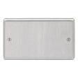 This is an image showing Eurolite Stainless Steel Double Blank Plate - Satin Stainless Steel (With Black Trim) sss2b available to order from T.H. Wiggans Ironmongery in Kendal, quick delivery and discounted prices.