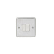 This is an image showing Eurolite Stainless Steel 2 Gang Switch - Satin Stainless Steel (With White Trim) sss2sww available to order from T.H. Wiggans Ironmongery in Kendal, quick delivery and discounted prices.