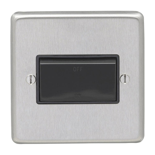 This is an image showing Eurolite Stainless Steel Fan Switch - Satin Stainless Steel (With Black Trim) sssfswb available to order from T.H. Wiggans Ironmongery in Kendal, quick delivery and discounted prices.