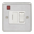 This is an image showing Eurolite Stainless Steel Switched Fuse Spur - Satin Stainless Steel (With White Trim) sssswfnw available to order from T.H. Wiggans Ironmongery in Kendal, quick delivery and discounted prices.