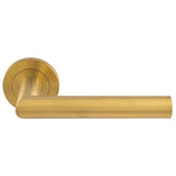 This is an image of Carlisle Brass - Steelworx SWL Treviri Lever on Rose - Satin PVD available to order from T.H Wiggans Architectural Ironmongery in Kendal, quick delivery and discounted prices.