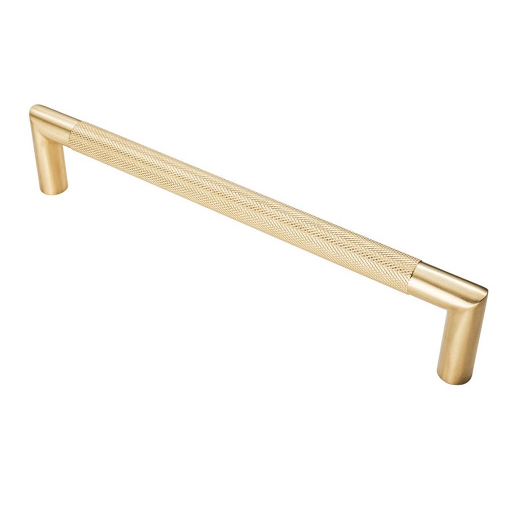 This is an image of Eurospec - Mitred Knurled Pull Handle - Satin PVD available to order from T.H Wiggans Architectural Ironmongery in Kendal, quick delivery and discounted prices.