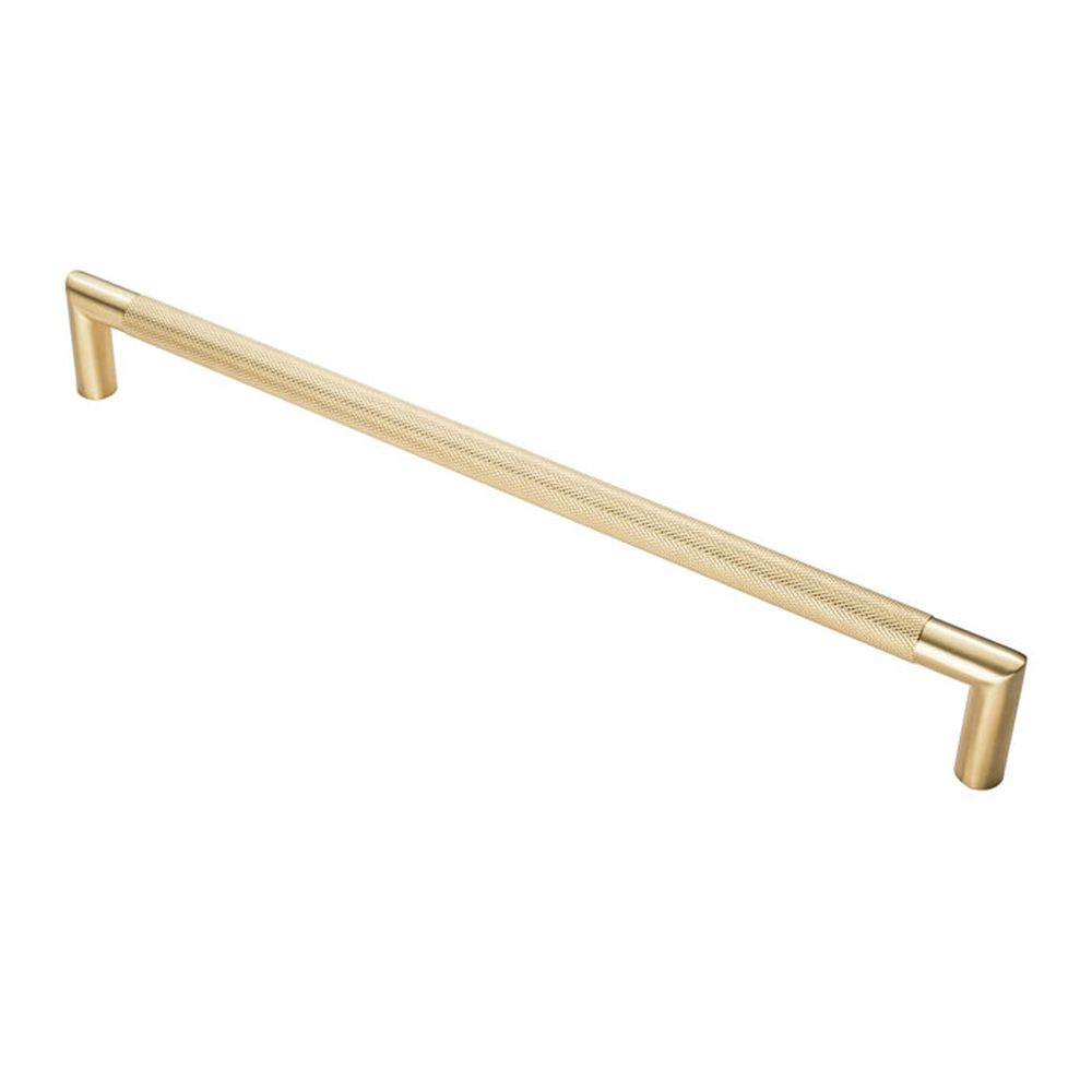 This is an image of Eurospec - Mitred Knurled Pull Handle - Satin PVD available to order from T.H Wiggans Architectural Ironmongery in Kendal, quick delivery and discounted prices.