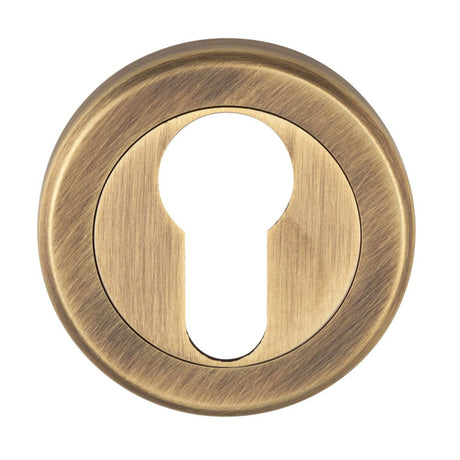 This is an image of Serozzetta - Euro Profile Escutcheon - Antique Brass available to order from T.H Wiggans Architectural Ironmongery in Kendal, quick delivery and discounted prices.