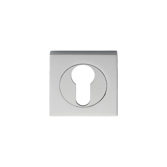 This is an image of Serozzetta - Square Euro Profile Escutcheon - Polished Chrome available to order from T.H Wiggans Architectural Ironmongery in Kendal, quick delivery and discounted prices.