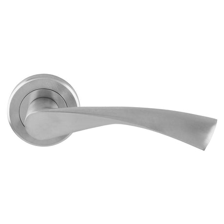 This is an image of Serozzetta - Breeze Lever on Round Rose available to order from T.H Wiggans Architectural Ironmongery in Kendal, quick delivery and discounted prices.