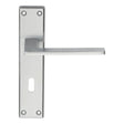 This is an image of Serozzetta - Zone Lever on Lock Backplate - Satin Chrome available to order from T.H Wiggans Architectural Ironmongery in Kendal, quick delivery and discounted prices.