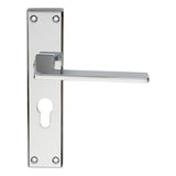 This is an image of Serozzetta - Zone Lever on Euro Lock Backplate - Polished Chrome available to order from T.H Wiggans Architectural Ironmongery in Kendal, quick delivery and discounted prices.