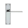 This is an image of Serozzetta - Zone Lever on Latch Backplate - Polished Chrome available to order from T.H Wiggans Architectural Ironmongery in Kendal, quick delivery and discounted prices.