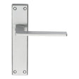 This is an image of Serozzetta - Zone Lever on Latch Backplate - Satin Chrome available to order from T.H Wiggans Architectural Ironmongery in Kendal, quick delivery and discounted prices.