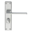 This is an image of Serozzetta - Zone Lever on WC Backplate - Satin Chrome available to order from T.H Wiggans Architectural Ironmongery in Kendal, quick delivery and discounted prices.