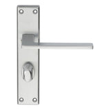 This is an image of Serozzetta - Zone Lever on WC Backplate - Satin Chrome available to order from T.H Wiggans Architectural Ironmongery in Kendal, quick delivery and discounted prices.