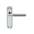 This is an image of Serozzetta - Scope Lever on Latch Backplate - Polished Chrome Satin Nickel available to order from T.H Wiggans Architectural Ironmongery in Kendal, quick delivery and discounted prices.