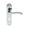 This is an image of Serozzetta - Lever on Lock Backplate - Polished Chrome available to order from T.H Wiggans Architectural Ironmongery in Kendal, quick delivery and discounted prices.