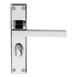 This is an image of Serozzetta - Stratus Lever on WC Backplate - Polished Chrome available to order from T.H Wiggans Architectural Ironmongery in Kendal, quick delivery and discounted prices.