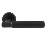 This is an image of Serozzetta - Image Lines Lever On rose - Matt Black available to order from T.H Wiggans Architectural Ironmongery in Kendal, quick delivery and discounted prices.