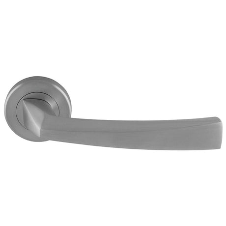 This is an image of Serozzetta - SCOPO LEVER ON ROUND ROSE available to order from T.H Wiggans Architectural Ironmongery in Kendal, quick delivery and discounted prices.