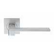 This is an image of Serozzetta - Equi Lever on Square Rose - Satin Chrome available to order from T.H Wiggans Architectural Ironmongery in Kendal, quick delivery and discounted prices.