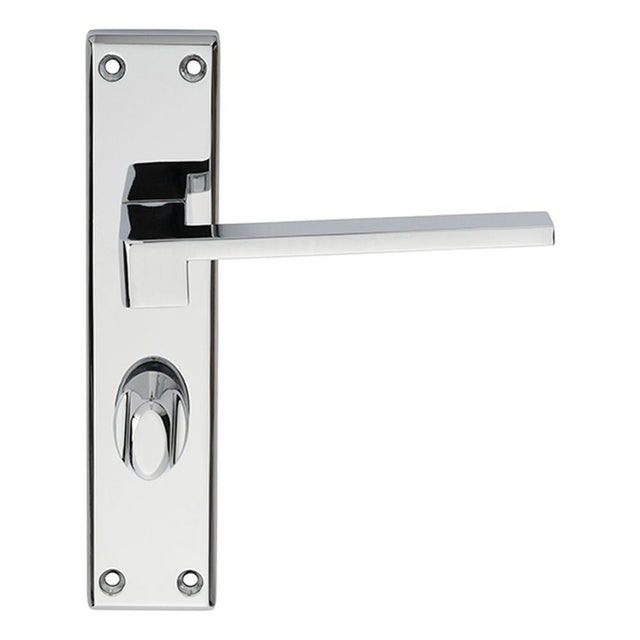 This is an image of Serozzetta - Equi Lever on WC Backplate - Polished Chrome available to order from T.H Wiggans Architectural Ironmongery in Kendal, quick delivery and discounted prices.