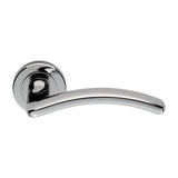 This is an image of Serozzetta - Design Lever on Round Rose - Polished Chrome available to order from T.H Wiggans Architectural Ironmongery in Kendal, quick delivery and discounted prices.