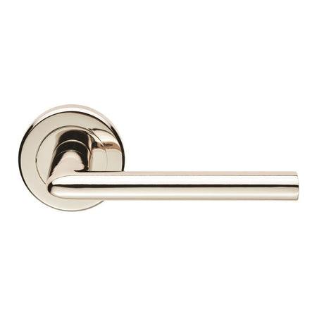 This is an image of Serozzetta - Dieci Lever on Rose - Polished Nickel available to order from T.H Wiggans Architectural Ironmongery in Kendal, quick delivery and discounted prices.