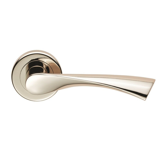 This is an image of Serozzetta - Venti Lever on Rose - Polished Nickel available to order from T.H Wiggans Architectural Ironmongery in Kendal, quick delivery and discounted prices.