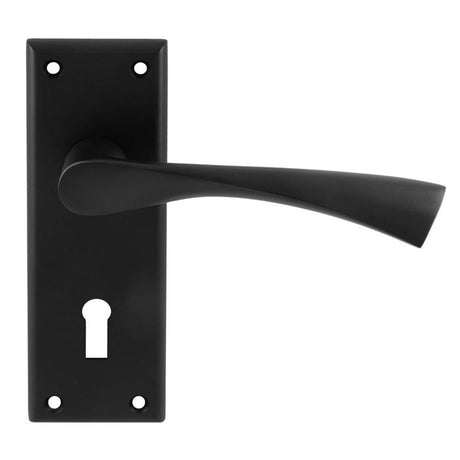 This is an image of Carlisle Brass - Serozzetta Venti Lever on Lock Backplate - Matt Black available to order from T.H Wiggans Architectural Ironmongery in Kendal, quick delivery and discounted prices.