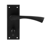 This is an image of Carlisle Brass - Serozzetta Venti Lever on Bathroom Backplate - Matt Black available to order from T.H Wiggans Architectural Ironmongery in Kendal, quick delivery and discounted prices.