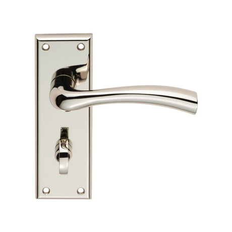This is an image of Serozzetta - Cinquanta Lever on Bathroom Backplate available to order from T.H Wiggans Architectural Ironmongery in Kendal, quick delivery and discounted prices.