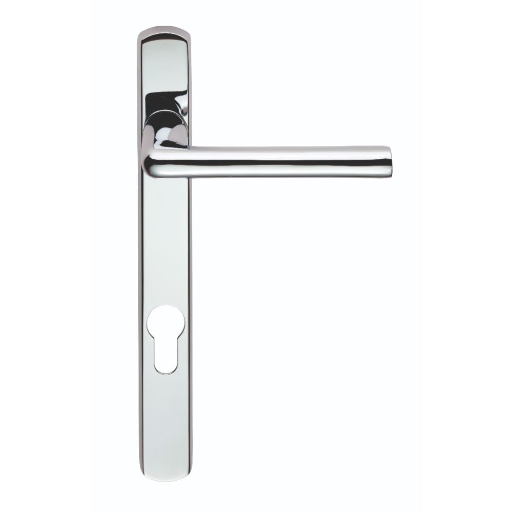 This is an image of Serozzetta - Rosa Lever on Narrow Plate 92mm c/c - Polished Chrome available to order from T.H Wiggans Architectural Ironmongery in Kendal, quick delivery and discounted prices.