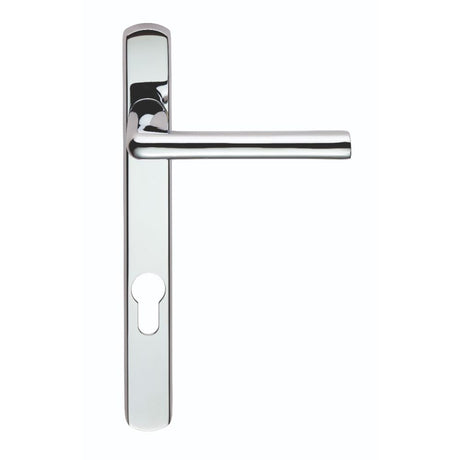 This is an image of Serozzetta - Rosa Lever on Narrow Plate 92mm c/c - Polished Chrome available to order from T.H Wiggans Architectural Ironmongery in Kendal, quick delivery and discounted prices.