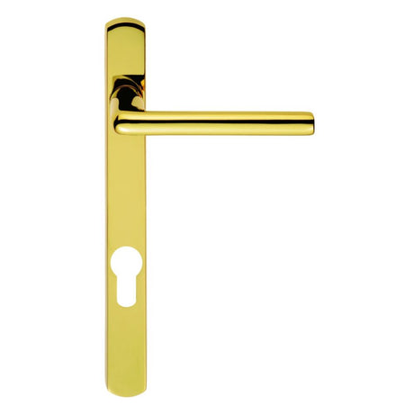 This is an image of Serozzetta - Rosa Lever on Narrow Plate 92mm c/c - Stainless Brass available to order from T.H Wiggans Architectural Ironmongery in Kendal, quick delivery and discounted prices.
