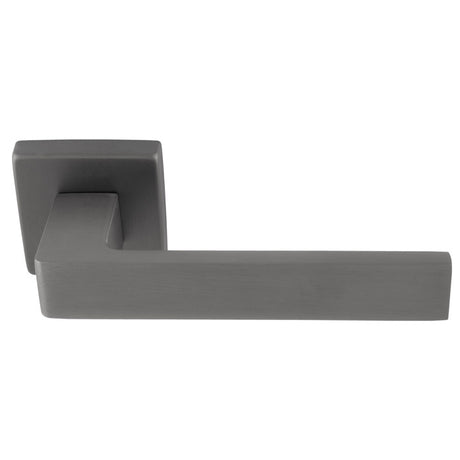 This is an image of a Manital - Techna Lever on Square Rose - Anthracite tc5ant that is availble to order from T.H Wiggans Ironmongery in Kendal.
