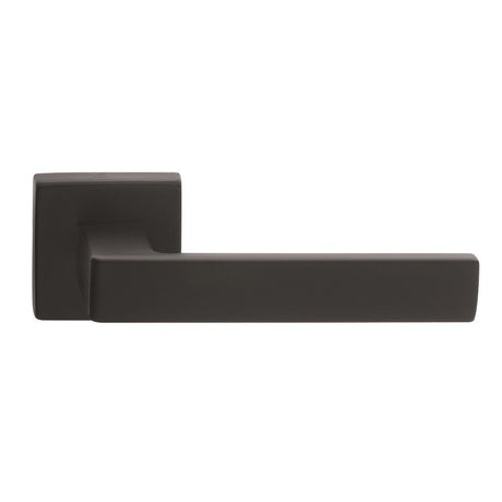 This is an image of Manital - Techna Lever on Square Rose Matt Black - Matt Black available to order from T.H Wiggans Architectural Ironmongery in Kendal, quick delivery and discounted prices.