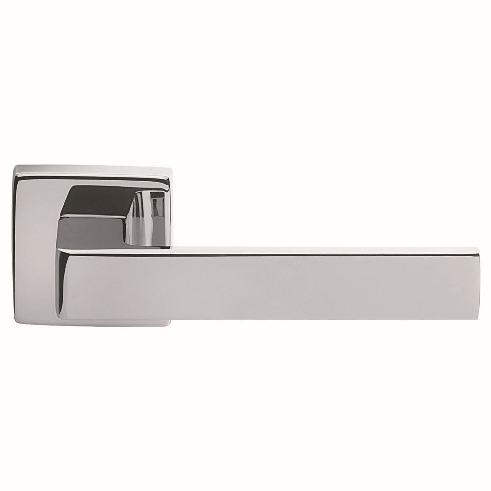 This is an image of Manital - Techna Lever on Square Rose - Polished Chrome available to order from T.H Wiggans Architectural Ironmongery in Kendal, quick delivery and discounted prices.