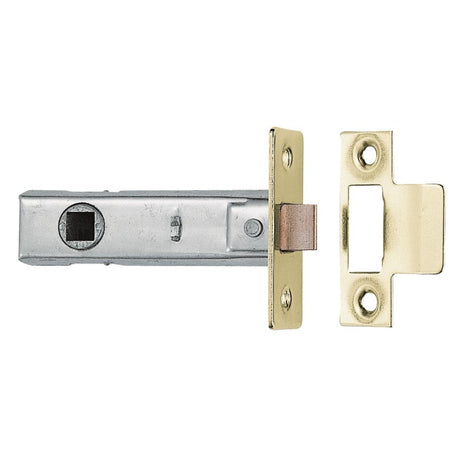 This is an image of a Carlisle Brass - Tubular Latch 64mm - Electro Brassed that is availble to order from T.H Wiggans Architectural Ironmongery in Kendal.