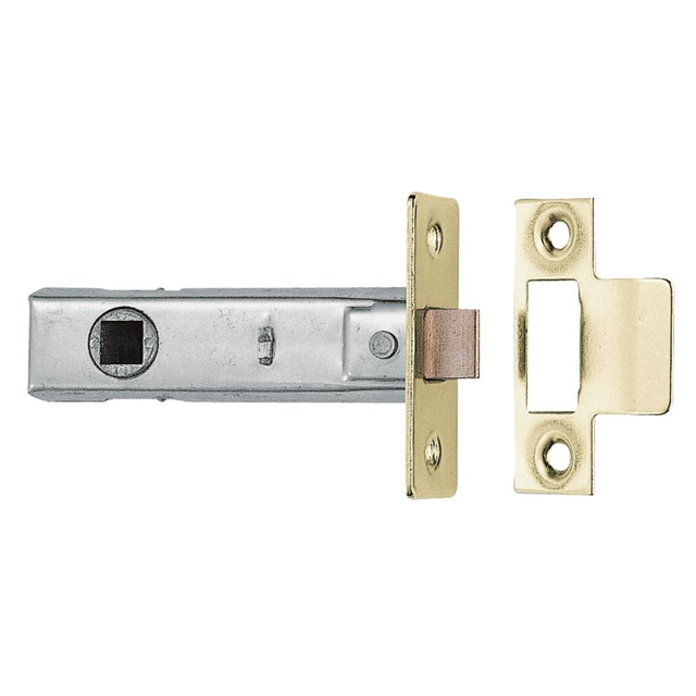 This is an image of a Carlisle Brass - Tubular Latch 64mm - Electro Brassed that is availble to order from T.H Wiggans Architectural Ironmongery in Kendal.