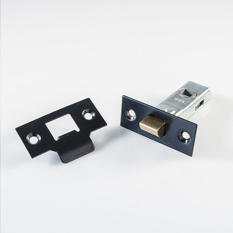 This is an image of a Carlisle Brass - Tubular Latch 64mm - Powder Coat Black that is availble to order from T.H Wiggans Architectural Ironmongery in Kendal.