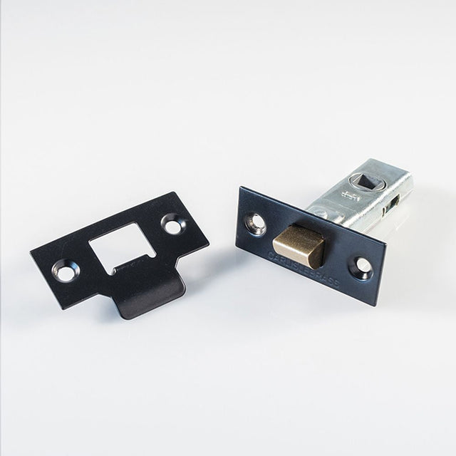 This is an image of a Carlisle Brass - Tubular Latch 64mm - Powder Coat Black that is availble to order from T.H Wiggans Architectural Ironmongery in Kendal.