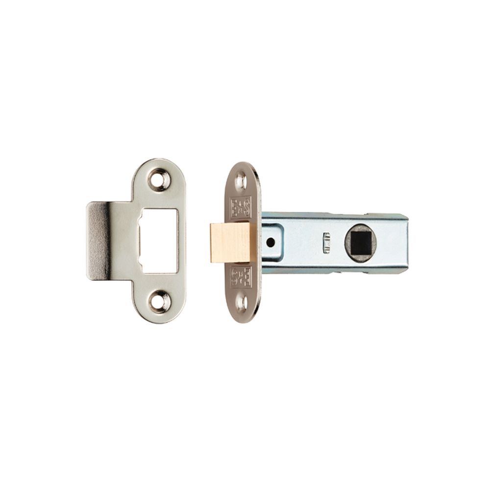 This is an image of a Eurospec - Contract Standard Tubular Latch Radius - Nickel Plate that is availble to order from T.H Wiggans Architectural Ironmongery in Kendal.