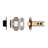 This is an image of a Eurospec - Heavy Sprung Tubular Latch 76mm - Satin Stainless Steel that is availble to order from T.H Wiggans Architectural Ironmongery in Kendal.