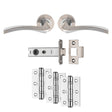 This is an image of Carlisle Brass - Sines Latch Pack - Ultimate Door Pack - Satin Nickel / Polished available to order from T.H Wiggans Architectural Ironmongery in Kendal, quick delivery and discounted prices.