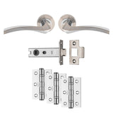 This is an image of Carlisle Brass - Sines Latch Pack - Ultimate Door Pack - Satin Nickel / Polished available to order from T.H Wiggans Architectural Ironmongery in Kendal, quick delivery and discounted prices.