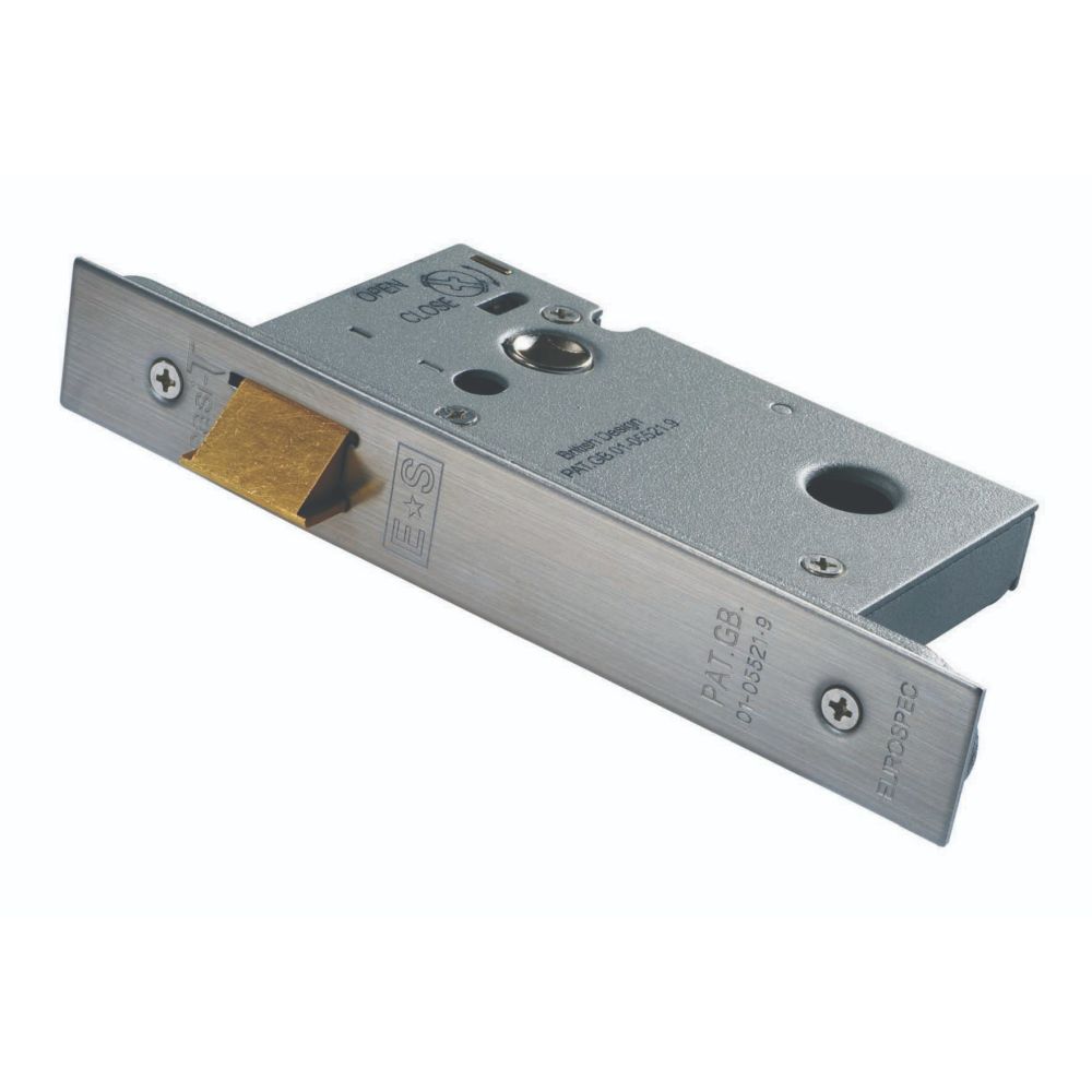 This is an image of a Eurospec - Upright Latch 64mm - Satin Stainless Steel that is availble to order from T.H Wiggans Architectural Ironmongery in Kendal.