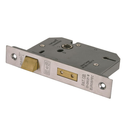 This is an image of a Eurospec - Universal Replacement 3 Lever Sashlock 76mm - Satin Stainless Steel that is availble to order from T.H Wiggans Architectural Ironmongery in Kendal.