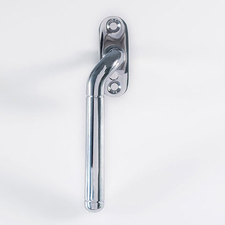 This is an image of a Carlisle Brass - Cranked Locking Espagnolette Handle L/H - Polished Chrome that is availble to order from T.H Wiggans Architectural Ironmongery in Kendal in Kendal.