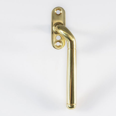 This is an image of a Carlisle Brass - Cranked Locking Espagnolette Handle R/H - Polished Brass that is availble to order from T.H Wiggans Architectural Ironmongery in Kendal in Kendal.